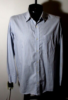 BANANA REPUBLIC Blue Striped Long Sleeve Men's Shirt Size L