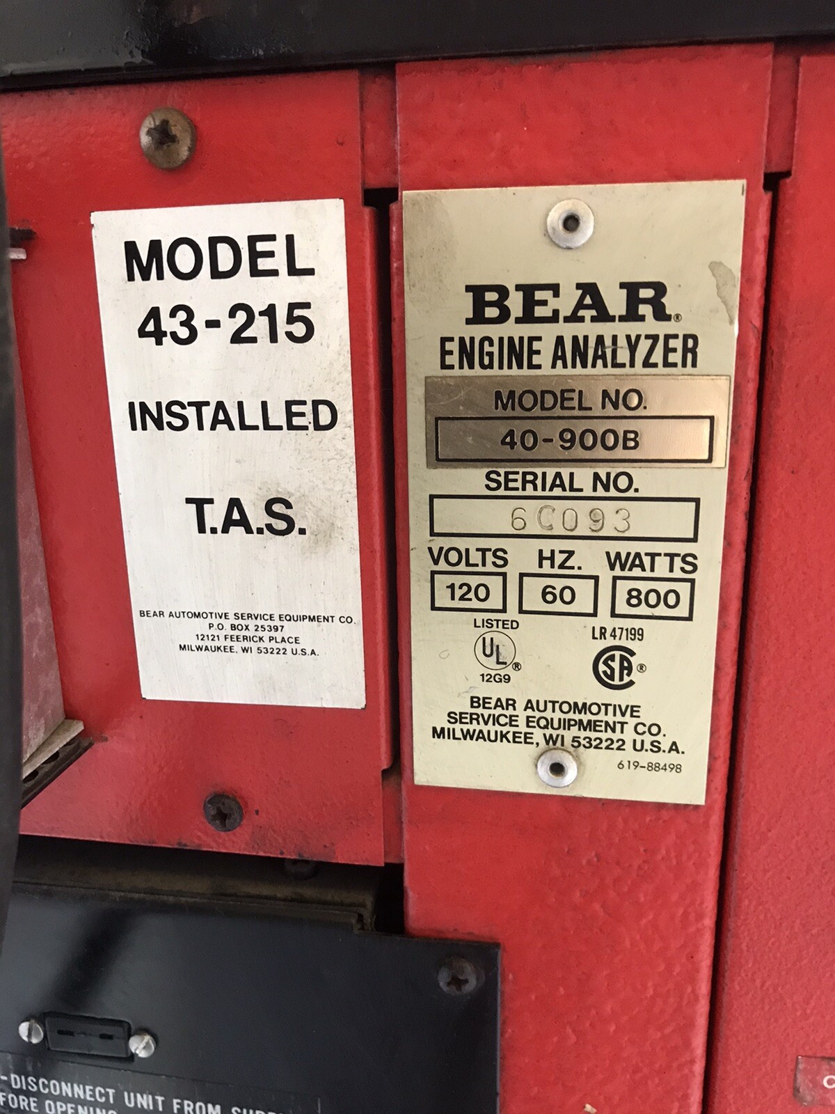 Bear engine analyzer Model 40900B eBay