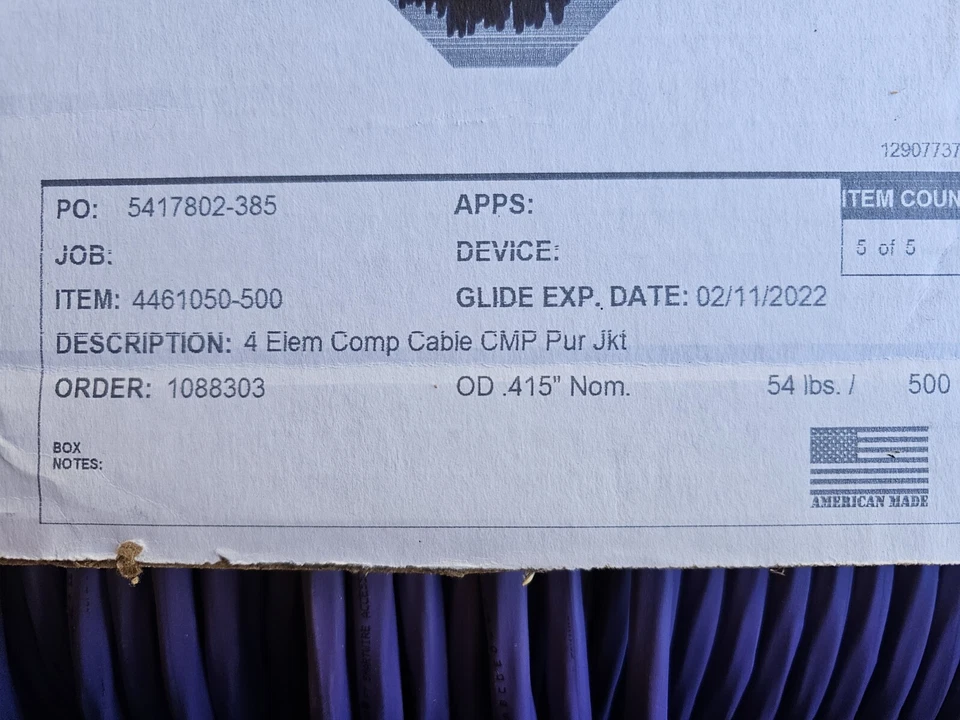 4 Element Composite Control Cable CMP Purple Jkt 500ft - Image 4 of 4