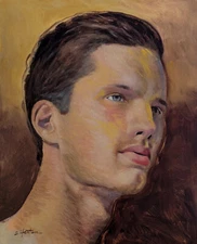 "rod" an original oil painting on illustration board