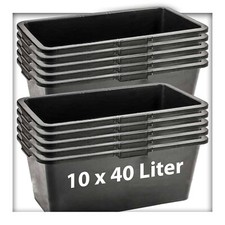 10 Stk. 40 Liter Mörtelkasten Pflanzwanne Tuppe Zementkübel Maurerkasten