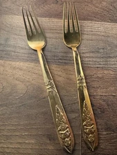 2 Siam Solid Brass Full Figure Buddha Flatware Forks