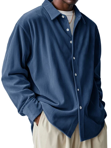 Para hombres Camisa de Pana Chaqueta Moda Chaqueta Informal Manga Larga Suelto Cárdigan Prenda para el torso - Imagen 15 de 31
