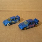 Vtg lot 2 Hot Wheels Loose Gravel Rally Crew Car Subaru STI Escort Snow Stormers