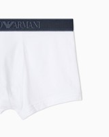 Herren Trunk Emporio Armani Logoband S, Weiß, Shiny, UnterwäSche