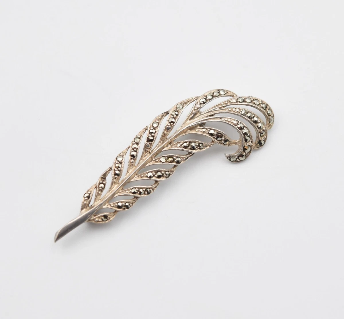 Broche Ancienne En Argent 835 émaillée - Forme De Tulipe - Datant Du XIXème Siècle - Occasion