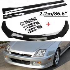 For Honda Prelude Front Bumper Lip Spoiler Glossy Black Body Kit Side Skirt For Honda Prelude Front Bumper Lip Spoiler Glossy Black Body Kit Side Skirt