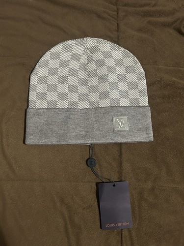 Louis Vuitton Beanie Damier Petite Grey LV Monogram Logo LV Wool Beanie