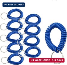 Lucky Line 2" Spiral Wrist Coil with Steel Key Ring, Flexible Wrist Band Key Cha