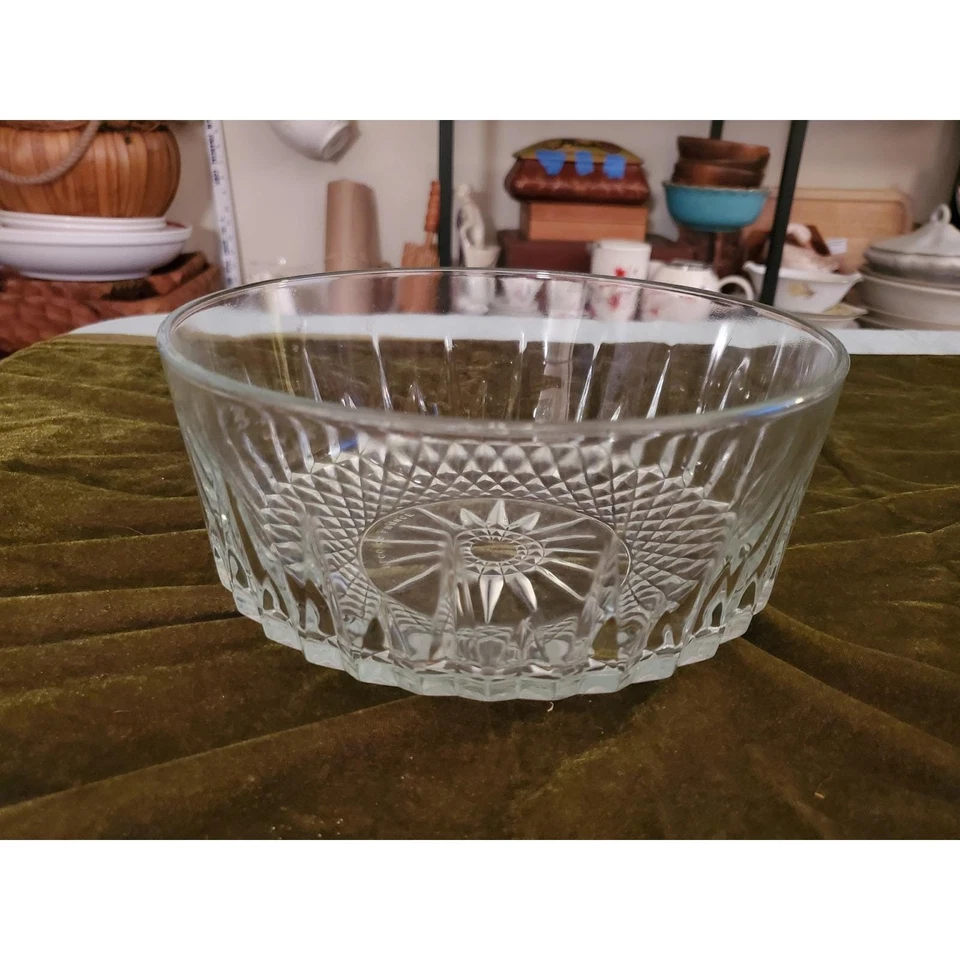 Elcololor France Cuenco de Cristal Corte Starburst Vaso Servir Frutas Ensaladera Cuenco Foto 2 de 3