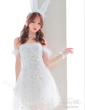 Bunny Cosplay Set with Ears  Dress M Size Halloween Used Japan