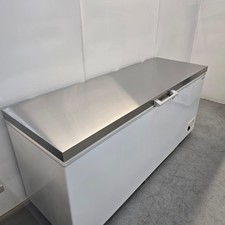 Chest Freezer White Stainless Lid 581L Kitchen Commercial Catering Frozen Foo...