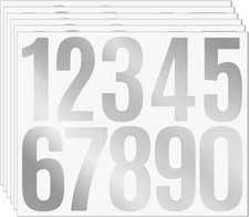 60 Pieces 3" - Number Stickers Waterproof Vinyl Reflective Numbers - Silver