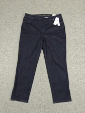 Chicos Perfect Stretch Girlfriend Slim Ankle Jeans Womens 14 Blue Rinse Pull On