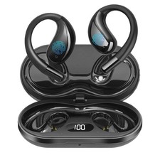 Open Ear Clip Wireless Earbuds Bone Conduction Headphones, Bluetooth 5.4, Ope...