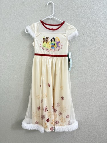 Disney Princess Winter Snowflakes Ivory and Tulle Christmas Nightgown Size Small - Picture 2 of 6