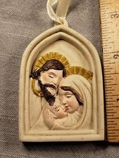 Vintage Nativity Holy Family Mary Joseph Jesus Christmas Ornament B10