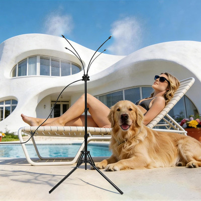 Standing Misters for outside Patio, 5.25FT Adjustable Stand Misting System with