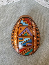 Peruvian Ocarina Whistle Clay Flute Handmade Painted Musical Instrument Peru