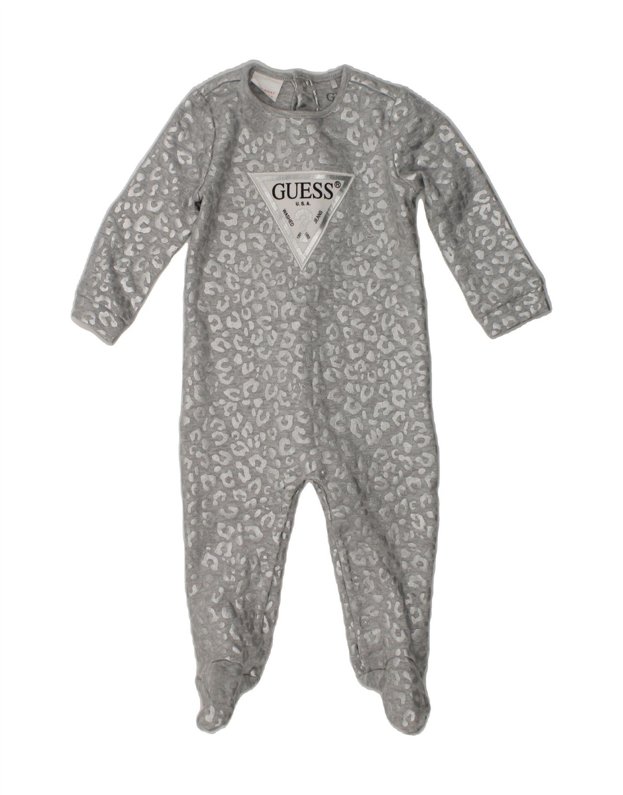 Body GUESS Bebé Niñas Gráfico Manga Larga 6-9 Meses Gris BQ25