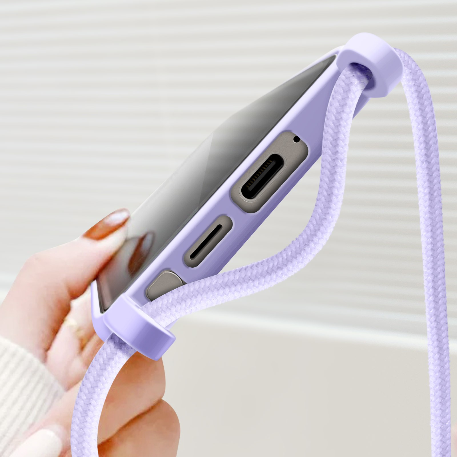Coque Galaxy S24 Ultra avec Chaîne 80cm Avizar Violette pour Sorties - 4