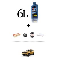 Hoffcar Wartungsset 4 Filter Und 6L ÖL FüR Dacia Duster II 1.5 DCI 80KW Ab 20