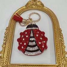 New Red Silver Ladybug Keychain/Bag Charm