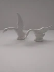Vintage Art Deco Royal Haeger White Swan Goose Figurines 3.5" & 6.75"