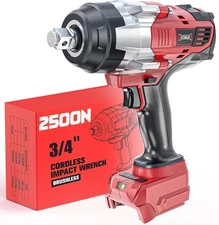 3/4" Impact Wrench for Milwaukee 18V Battery: 1850FT-LBS(2500N.m) High Torque Im
