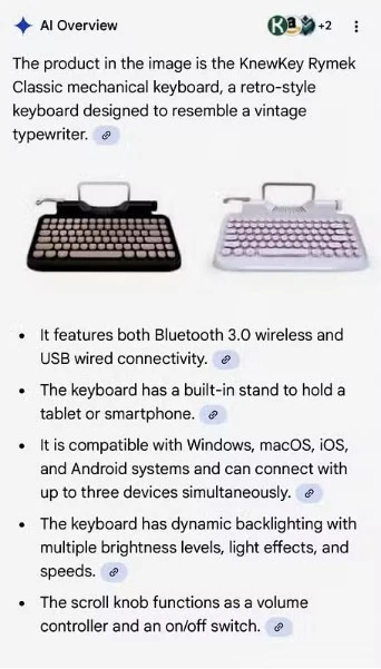 KnewKey RYMEK RetroStyle Mechanical Black/Gold Wired/Wireless Bluetooth Keyboard - Image 3 of 4