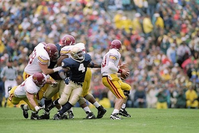 #ad #ad Linebacker Kory Minor Notre Dame Fighting Irish puts the pressure Old Photo AU $9.00