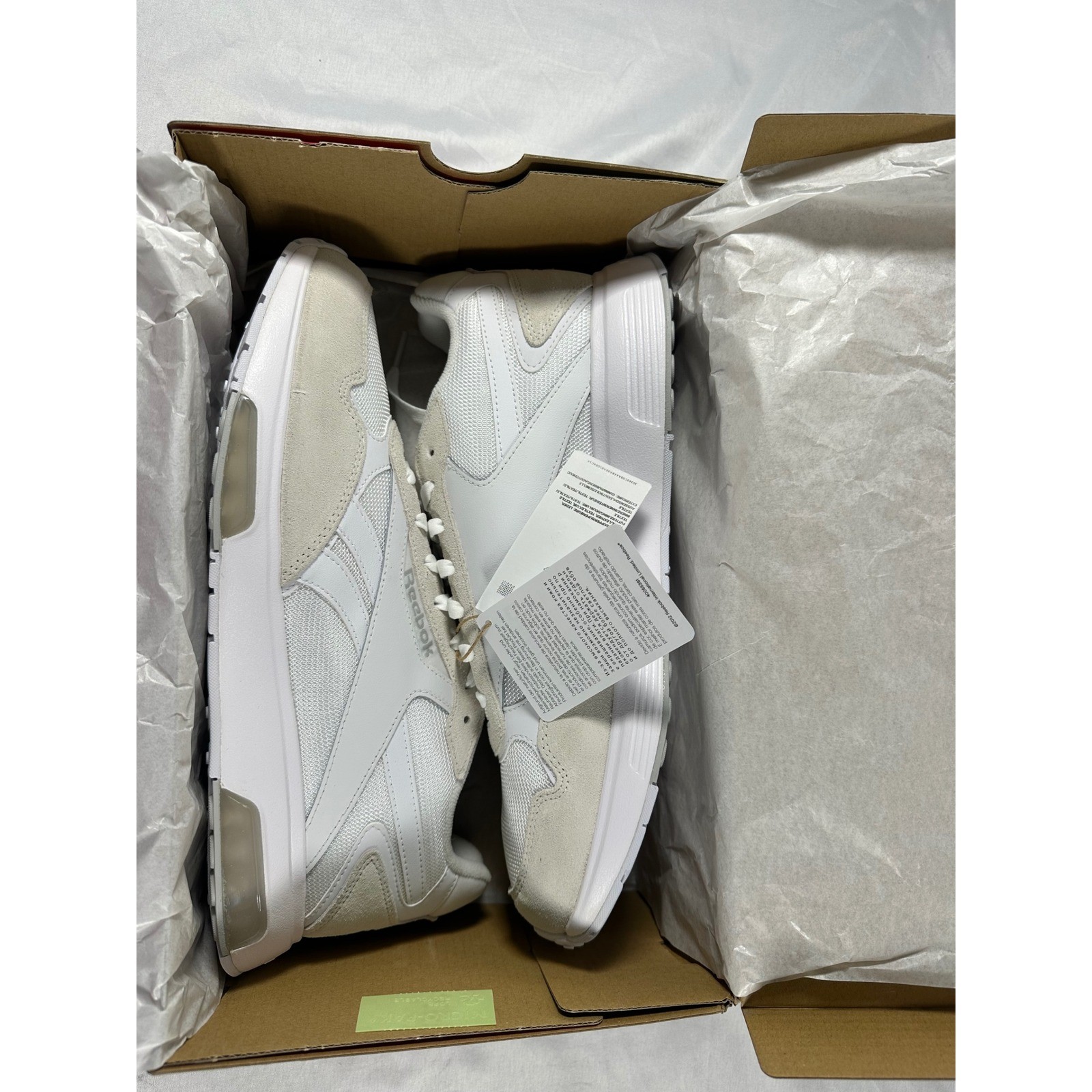 Reebok Glide DMX Mens 12 Running Shoes White Grey 100201256 Sneakers New