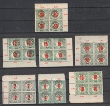 28 STAMP IN 7 BLOCK WITH ERROR/ PORTO ORADEA / ROMANIA - HUNGARY 1919/MNH