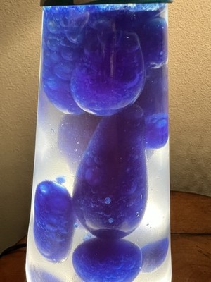 Vintage 1990s Original LAVA Lite Blue White Psychedelic Swirl Lava