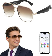 AI Smart Glasses for Men Women Bluetooth Open-Ear Speakers for Music Call Work