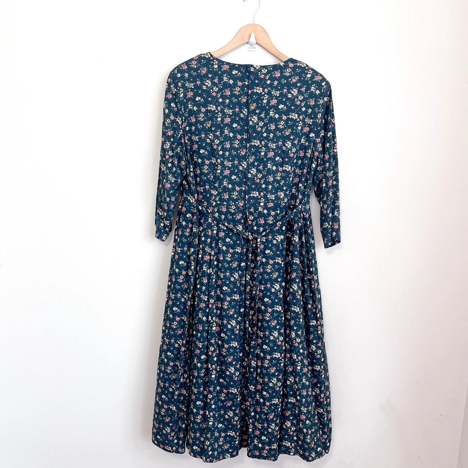 Vestido Vintage Cottagecore Pradera Talla 20W Verde Floral Encaje Campesino Campesino  Foto 4 de 4