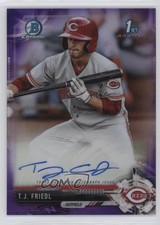 2017 Bowman Chrome Prospect Purple Refractor 157/250 TJ Friedl #CPA-TF Auto xi6