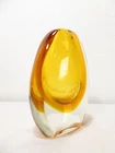VTG Mid Century SOMMERSO ART GLASS VASE Flavio Poli Style MURANO Honey Amber