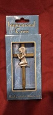 New Giftable Metal Wall Cross With Little Centered Praying Girl 4" Communion