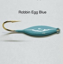 Robbin Egg Blue, Crappie Fishing Spoons, dock ice fishing, 6 Per Pack, 1/32 oz