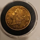 1907 $20 Liberty Head Double Eagle Gold Coin 0.900 Fine Business Strike P