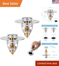 Stainless Steel Bathroom Sink Stoppers with Strainer - Effortless Drain Control
