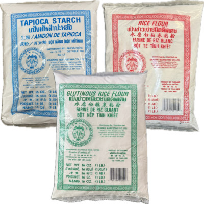 1 Pack - 16oz Erawan Flour - Choose Glutinous Rice, Rice, or Tapioca Starch
