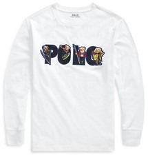 Image of Ralph Lauren baby boy SKI Polo Bears LS white T-Shirt 3/6M - Boys NEW