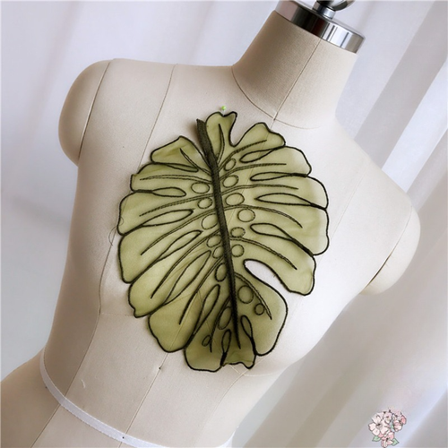 Lotus Floral Applique Patch Organza Leaf Embroidery Lace Sew on for Dress Gown - Picture 15 of 21