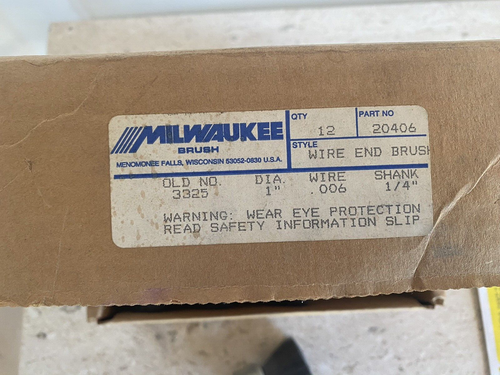 Milwaukee 1" Crimped Wire End Brush .006" Wire 1/4" Stem For Die Grinder Or Dril - Picture 3 of 4