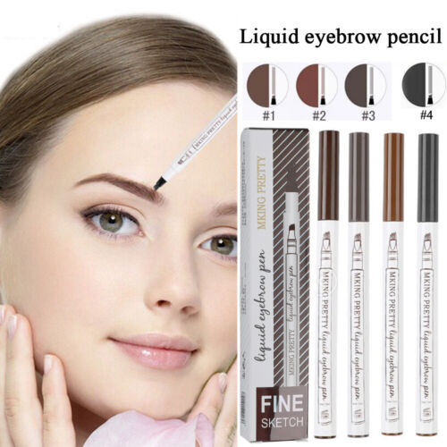 Microblading Tattoo Eyebrow 3D Liquid Ink Pen Waterproof 4 Fork Pencil Brow UK ‡ - Picture 3 of 16