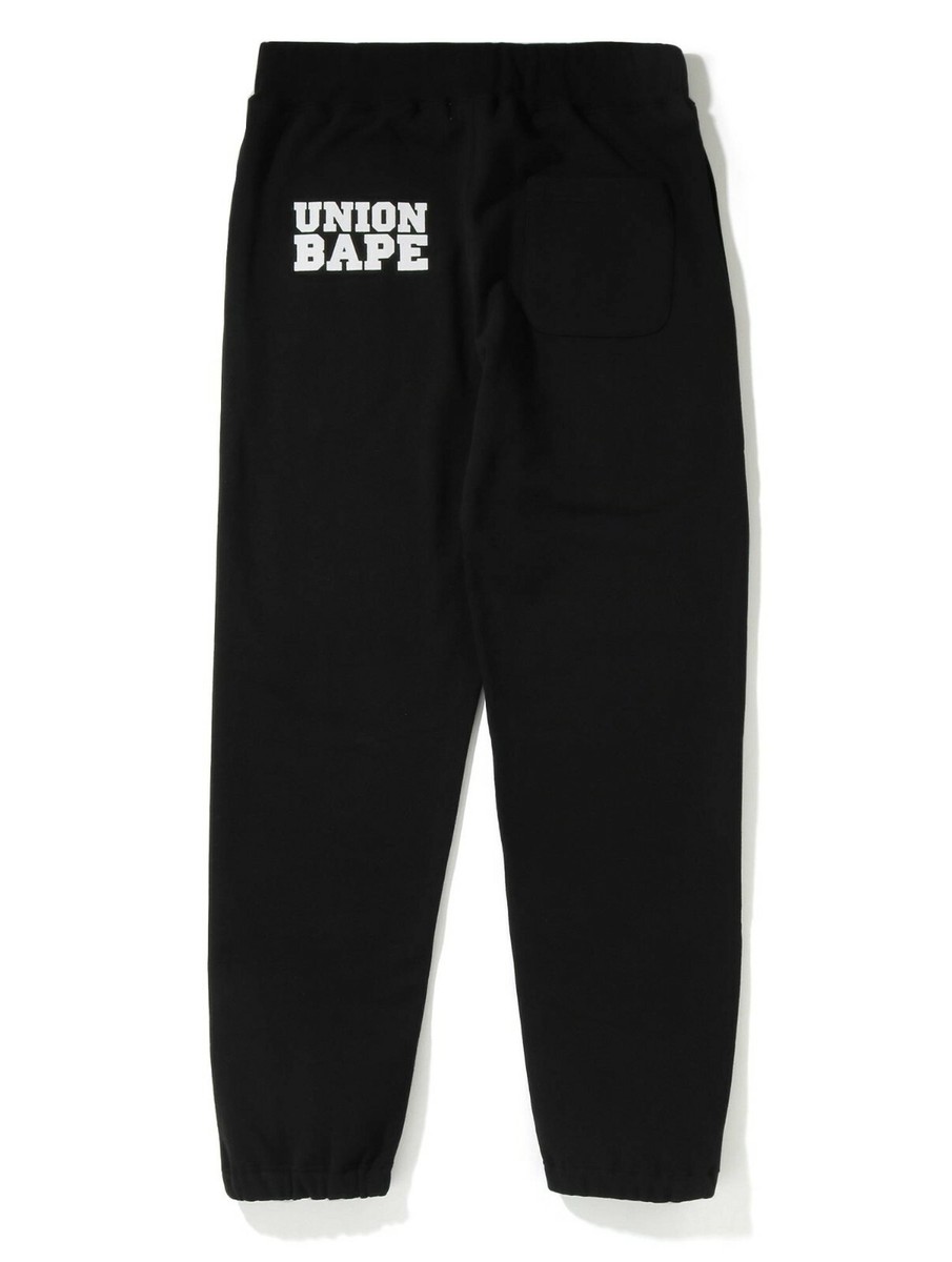 A BATHING APE Men's UNION X BAPE SWEAT PANTS Black / Gray A BATHING APE Men's UNION X BAPE SWEAT PANTS Black / Gray