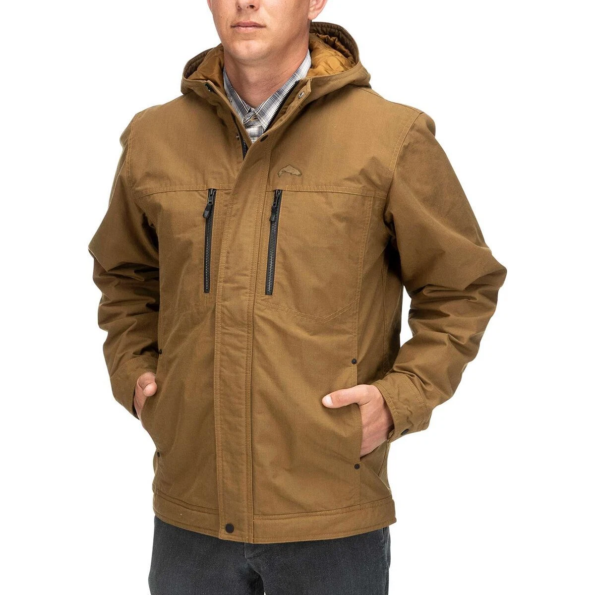 Simms Men's Dockwear Hooded Jacket, Dark Bronze, XX-Large 816332015069