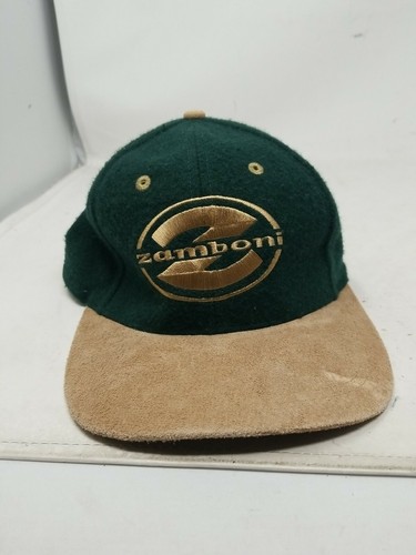 Zamboni strapback hat cap green beige 